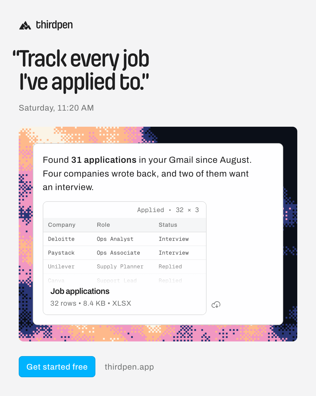 “Track every job I’ve applied to.”